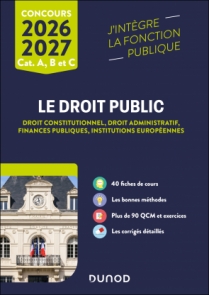 Le formateur Couverture de l'ouvrage Le Droit public 2026-2027, catégories A, B et C, éditions Dunod